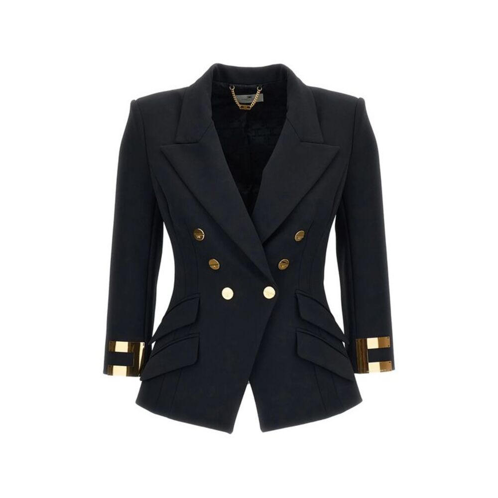 Elisabetta Franchi Black Jackets - Fitted Jackets Women